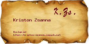 Kriston Zsanna névjegykártya